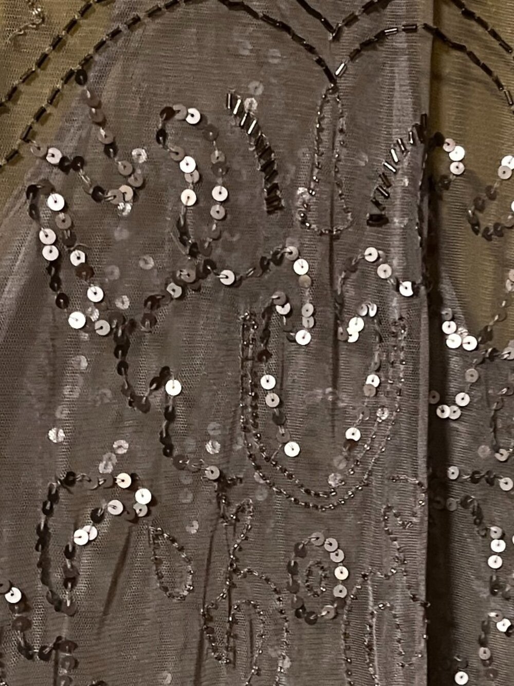 Intimately Free People Gray Sequin Beaded Mesh Sleeveless Dress Size L - Picture 4 of 9